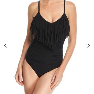 Magicsuit Miraclesuit Blaire one piece fringe  swimsuit sz10